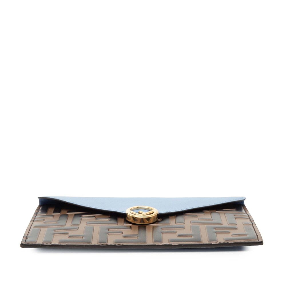 Pre-Loved Fendi Zucca Embossed Leather Envelope Clutch - Picture 3 of 8